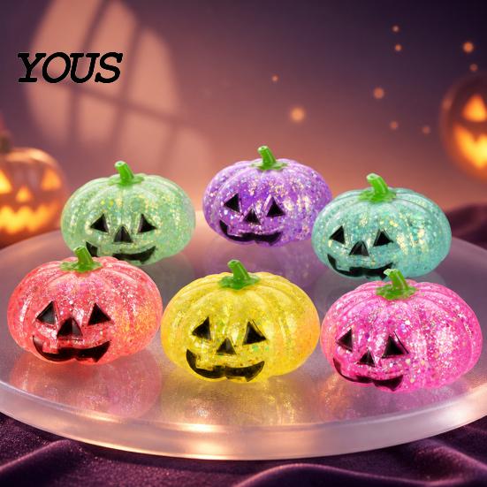 Squeeze Stress Ball 1/2/3Pcs Halloween Pumpkin Relief Toy, Creepy Head Glitter for Kids Adults, Party Favors