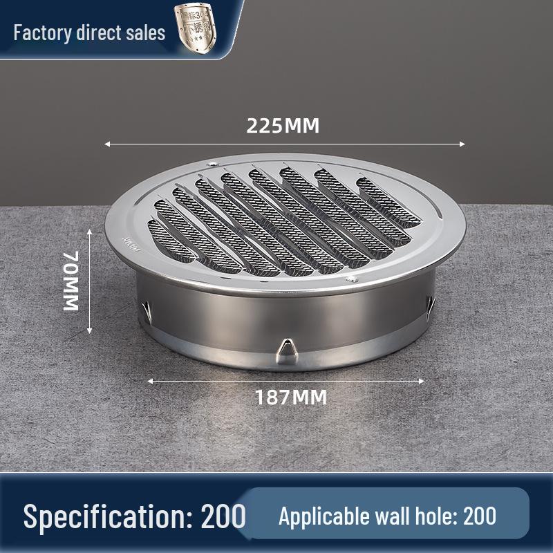 304 Stainless Steel Flat Head Exterior Windproof Vent Cap for Fresh Air Inlet