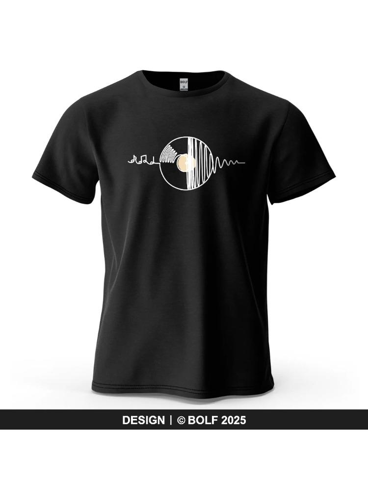 New Music Themed Record Printed Unisexs TShirt 100 Cotton Oversized Minimalist Graphic Tees for woUnisexs Tees Streetwear