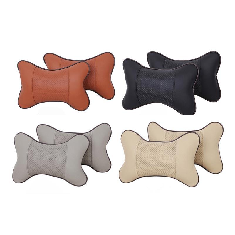 Универсальные автомобильные подушки для шеи из искусственной кожи, дышащая сетка, автомобильная подушка для шеи, подушка для подголовника, аксессуары для салона автомобиля