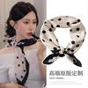 Black Polka Dot Scarf Luxury High-end Small Square Scarf for Women Neck Tie Hairband Spring Summer New Versatile Fashion Matching Shirt