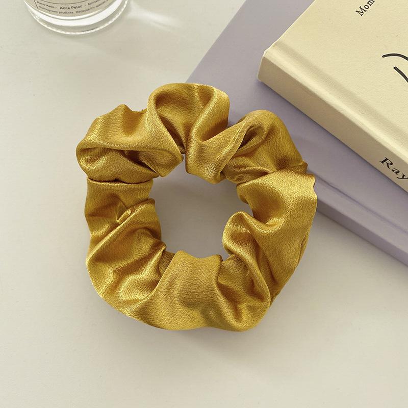 Satin Pig Large Intestine Hair Band Solid Color Fabric Head Flower European and American Headrope Rubber Band Hair Accessories