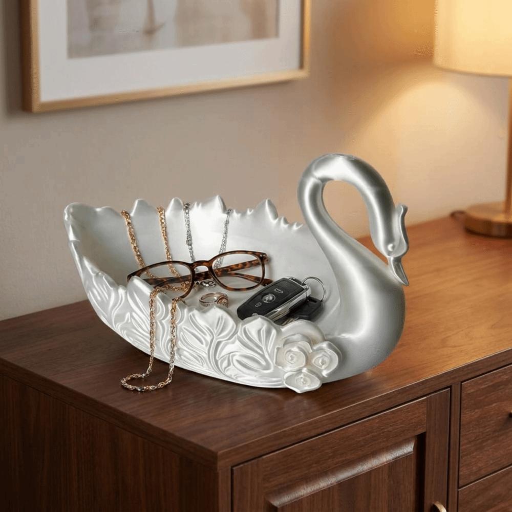 Nordic Style Swan Trinket Holder 3D Printed Key Ring Holder Sundries Storage Tray Entryway