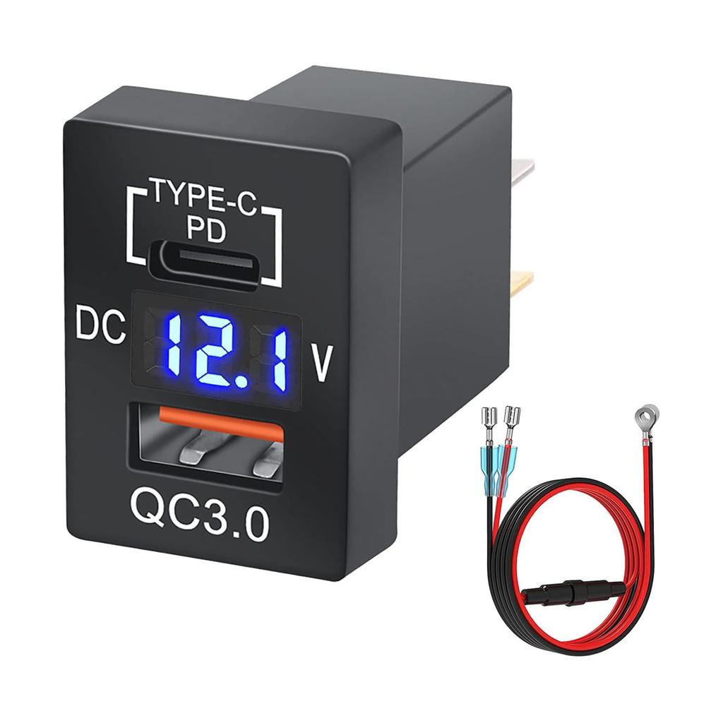12/24 В Quick Charge 3.0 и PD USB C автомобильное зарядное гнездо адаптер питания с цифровым светодиодным вольтметром для транспортных средств