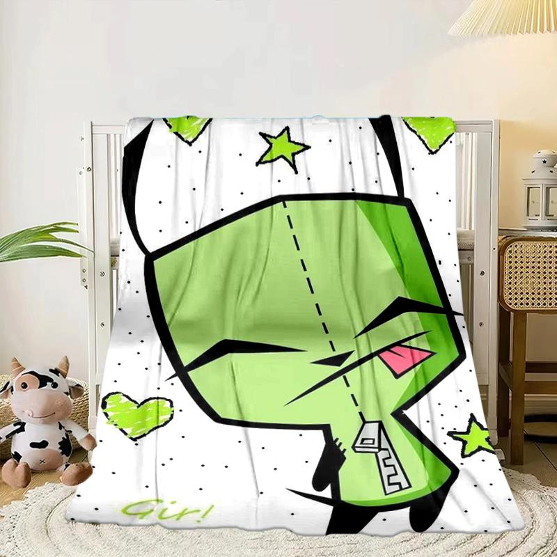 Alien Invasion Pattern Blanket Flannel Blanket for bed, sofa, Camping, Hiking, Picnic Essentials, gift for family Fan gifts