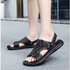 Мужские тапочки, удобные мужские пляжные туфли, классические летние нескользящие сандалии из кожи на толстой подошве