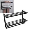 3 Tier Black Space Aluminum WallMounted Towel Holder Rack Hanger Bathroom Organizer Accessories