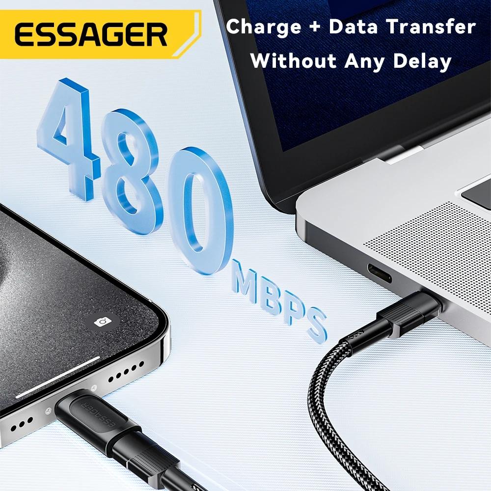 Essager Адаптер Lighting To Type C OTG USB Type C To Lighting PD 20 Вт Быстрая зарядка для iPhone 15 14 13 12 Pro Max ios Converter