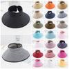 Women Sun Hat Wide Brim Packable Adjustable Roll-up Straw Visor with Bowknot Beach Cap for Hiking