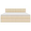Storage Bed with Mattress Cream 160 x 200 cm Particleboard