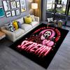 Ghostface Horror Art with Pink Heart Design Non-slip rug suitable for living room and bedroom sofas