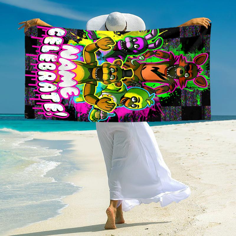 Personalized Horror Movie Mashup Beach Towel Microfiber Beach Towel Thin Absorbent for Beach Swimming Yoga Bath Sports. 09107