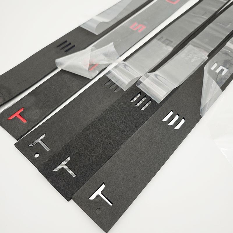 mghxj4 3D ABS Letters Tesla Logo Carbon Chrome Black Red Badge Car Rear Trunk Stickers For Tesla Model 3 Y X S Back Decals Accessories