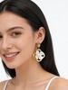 Elegant Korean Style Stainless Steel Simulated Pearl Flower Zircon Big Drop Earrings for Women, Chic Charming Piercing Jewelry