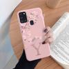 For Samsung Galaxy A21S A31 A55 A56 A16 A55 Phone Case Cute Pink Flowers Letter Back Silicone Capa Soft Bumper Coque Shell Cover