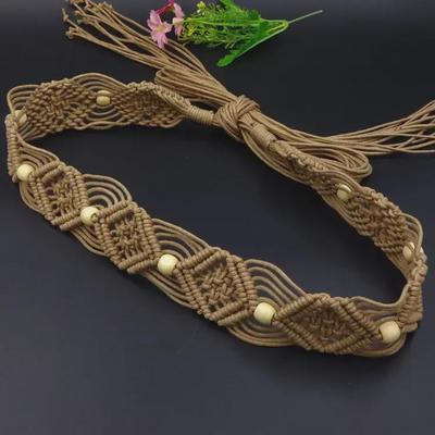 Bohemian Wax Rope Braided Floral Women's Belt Chain