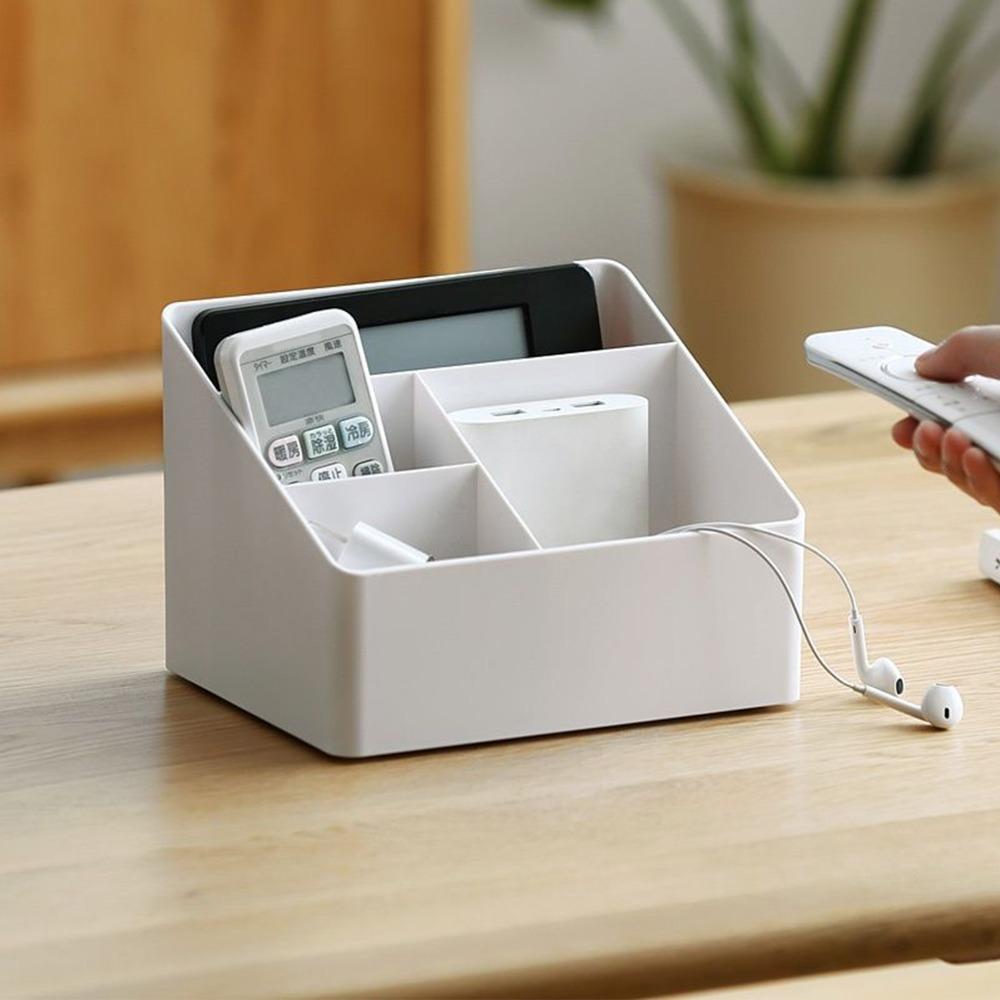 Home Organize PP Desktop Storage Box Multifunctional Large Makeup Organizer White Multicompartment Desk Office Organizer Desktop