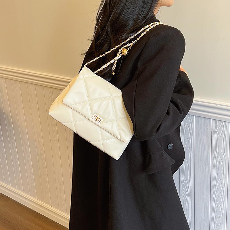 Фактурная сумка женская 2024 осень и зима новая мода осень и зима ромбовидная сумка-мессенджер мягкая кожаная сумка-тоут сумка-тоут