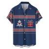 New Christmas Printed Shirt Theme Casual Fashion Spring and Autumn Men's Short Sleeve Shirt