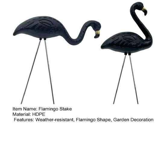 2Pcs/Set Simulation Flamingo Garden Stake Decoration Weather-proof Indoor Outdoor Yard Lawn Patio Pathway Glow-in-the-dark Skeleton Flamingo