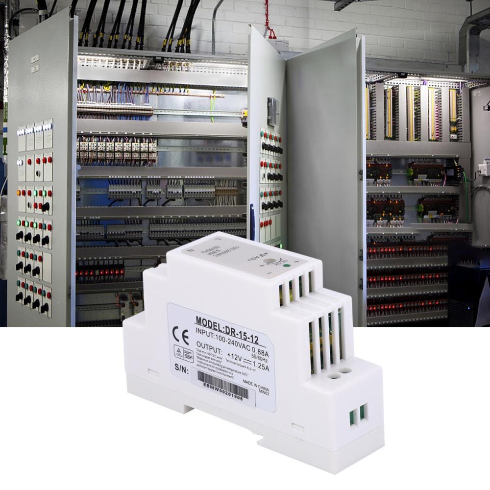 12V 1.25A 15W DIN Rail Power Supply DR-15-12 AC To DC Power Converter LED Strip