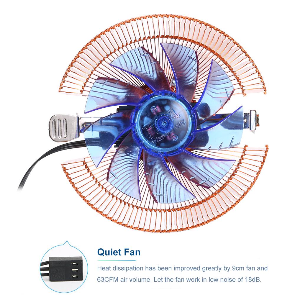 Гидравлический процессорный кулер Вентиляторы с тепловыми трубками Тихий радиатор радиатора для Intel 2011 Светодиодная подсветка