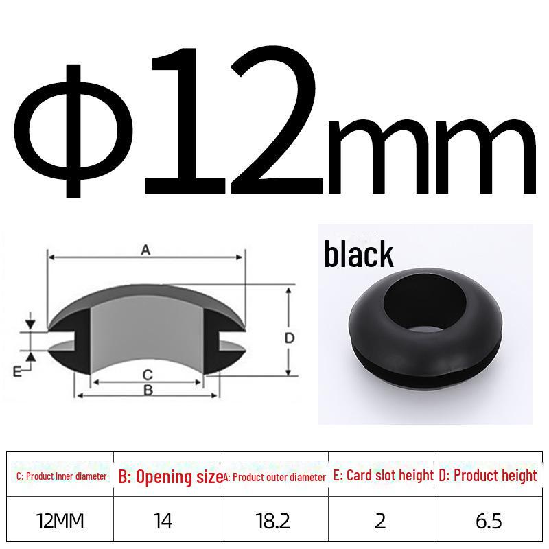 Черное двухстороннее резиновое защитное кольцо для провода