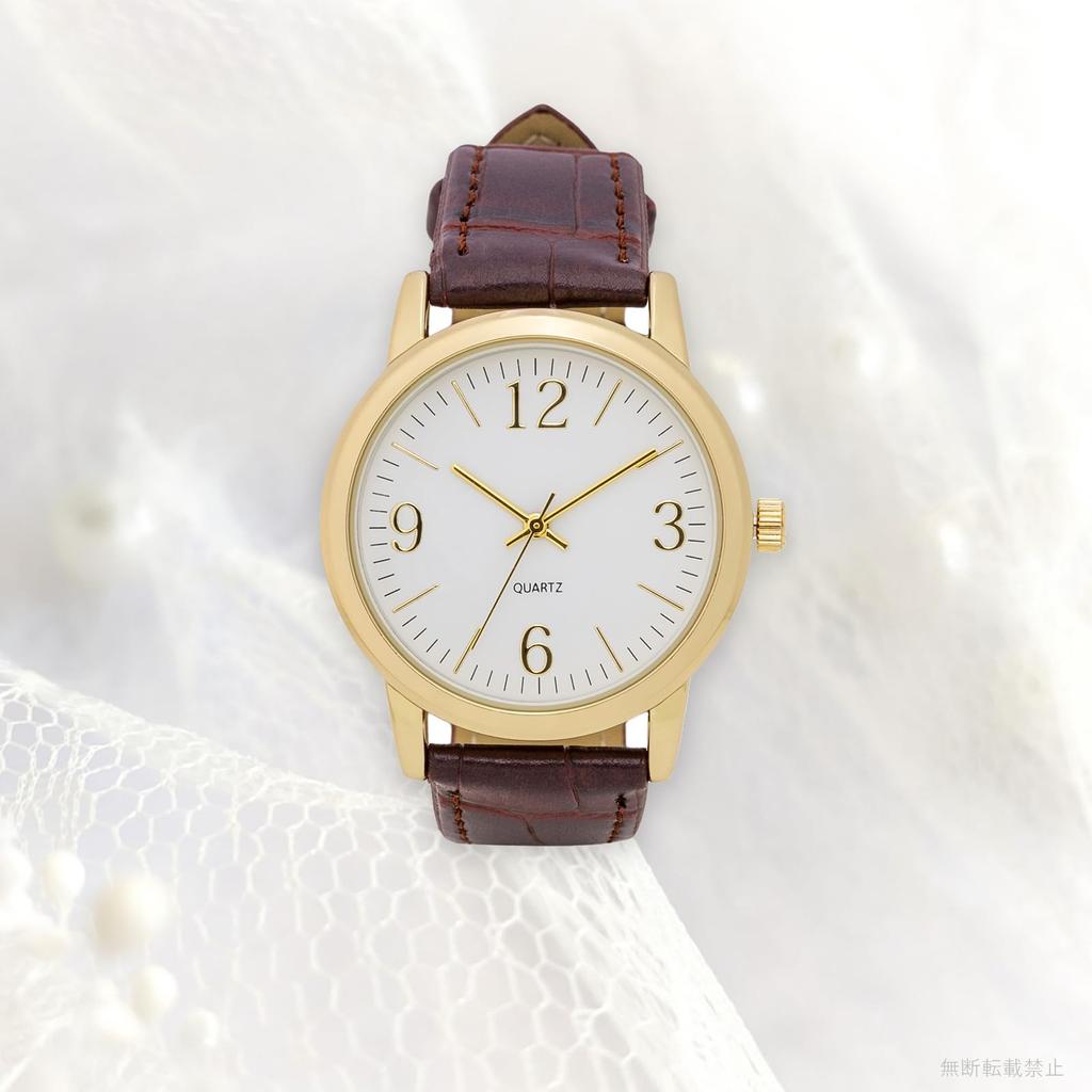 [Fieldwork] Women's Watch Analog Leather Strap Brown Myra Large PP011-1