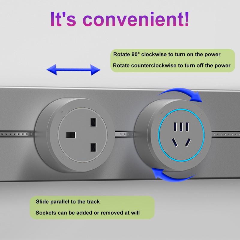 8000 Вт Универсальные розетки для дома и офиса, выдвижные, сменные, настенные выключатели-розетки, водонепроницаемая настенная трековая розетка
