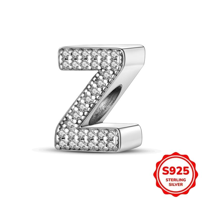Trendy Fashion Classic 26 Alphabet Letters Charm Bead Components Bead Components Authentic Original Retro Zircon Copper Metal Designed For Women