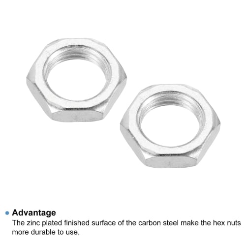 PATIKIL M16 X 1.5 Steel Hex Nuts, 20pcs, Metric Thread, Zinc Plated, for Hardware Nuts, Screws, Bolts, Fasteners, 6mm Height