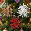 Plastic Material Snowflake Hanging Ornament Glitter Snowflake Decoration  Party Decoration