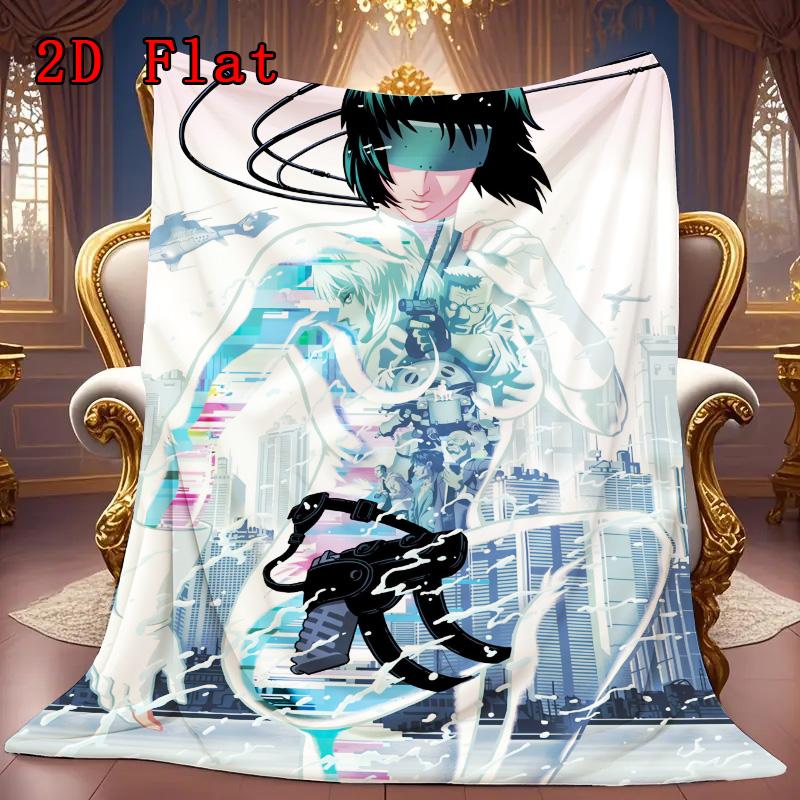 Ghost in the Shell 2D Flat Pattern Flannel Blanket High quality All Seasons Warmth and Comfort Perfect for Christmas Gifts.DMT0925526