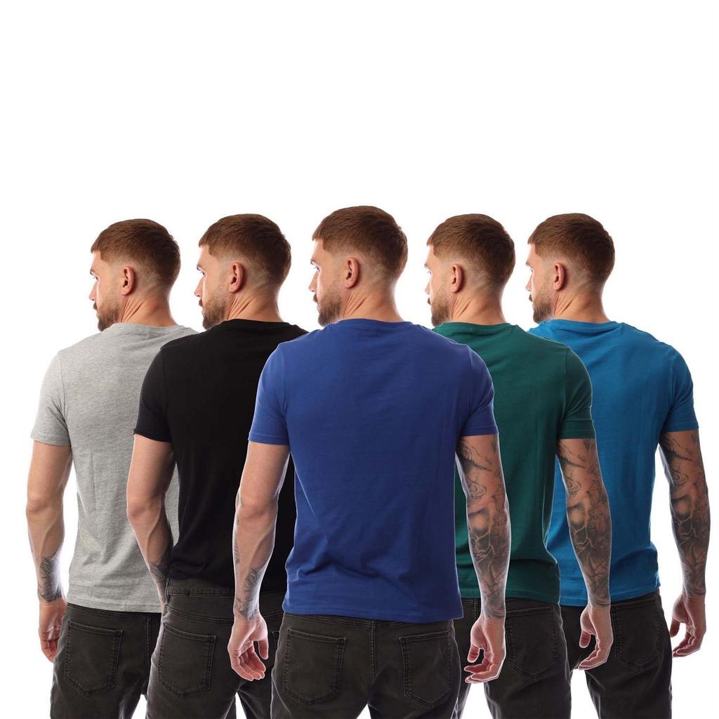 Nicce Mens Mexbo Plain Crew Neck Slim T-Shirt (Pack of 5)