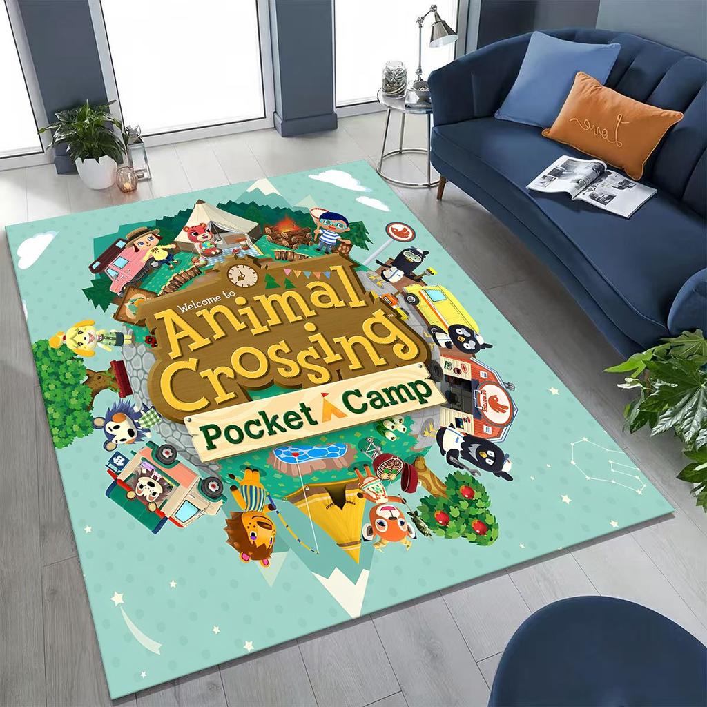 Игровой ковер с мультяшным рисунком Animal Crossing Wild World для спальни, гостиной, дивана, домашний коврик для двери, декор, большой детский игровой нескользящий коврик для пола