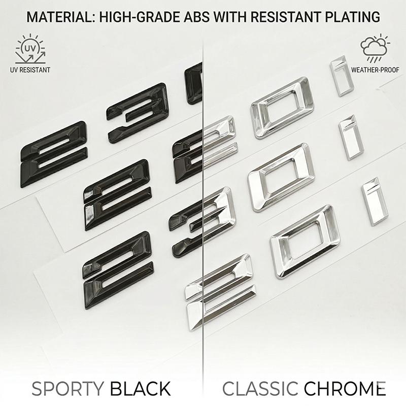 3D Glossy Black Chrome 220i 230i Emblem Badge Letter Rear Trunk Decal Sticker For BMW 2 Series F22 G42 Car Styling Accessories CC4