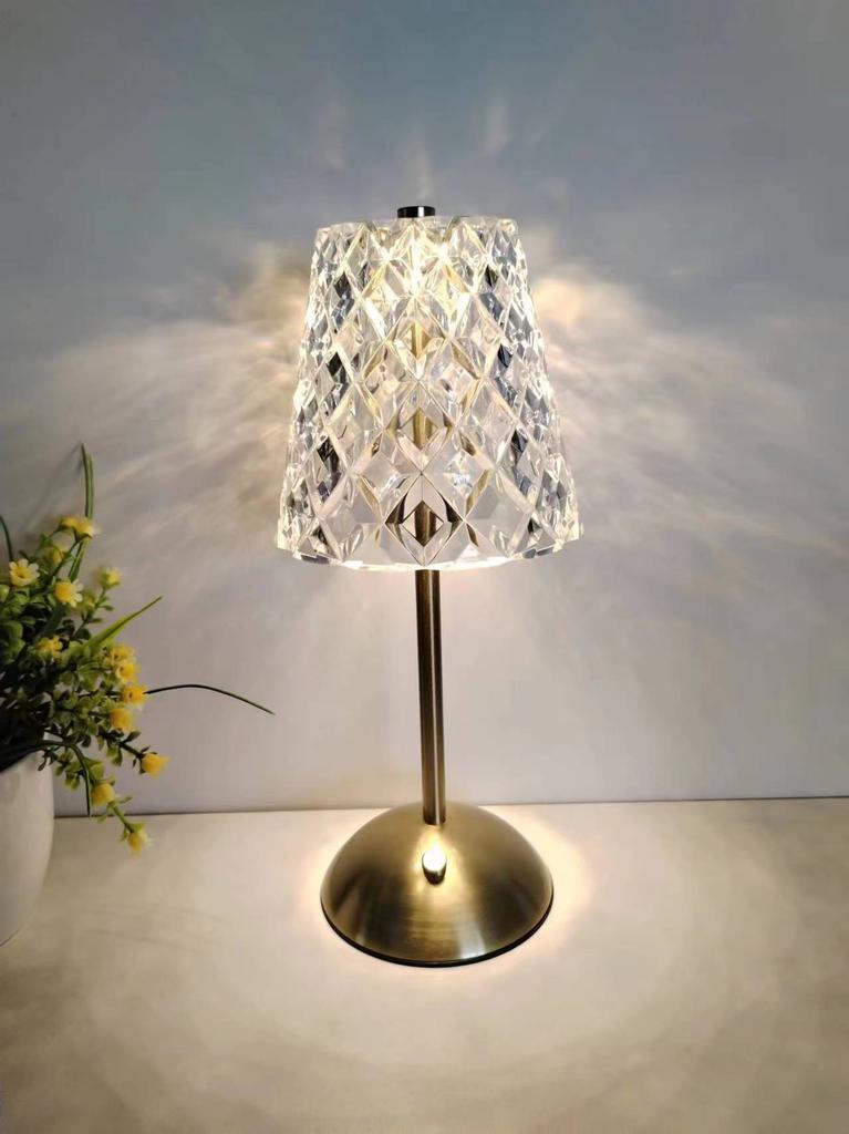 Xiaomi Crystal Led Table Lamp Rechargeable Book Light Night Light for Reading Bedside Bedroom Atmosphere Retro Hotel Bar Decor Dimmable