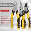 6 Inch Multifunctional Tiger Leather Handle Diagonal Nose Pliers Wire Cutters Combination Pliers General Hardware Tools
