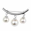 Imitation Pearl Fixed Strap Charm Safety Pin Brooch Sweater Cardigan Clip Chain
