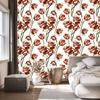 White and red tulips wallpaper for living room and bedroom 50x1000