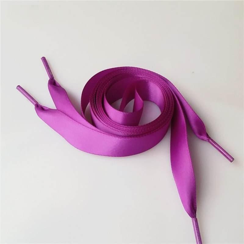 Colorful Polyester Ribbon Shoe Lace For Sneakers Satin Candy Color Flat Lace