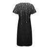 Women's Summer Casual Printed V-Neck Short-Sleeve Swing Dress