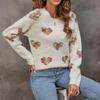 Women's Fall/winter Loose Pullover Knitted Jacquard Love Sweater