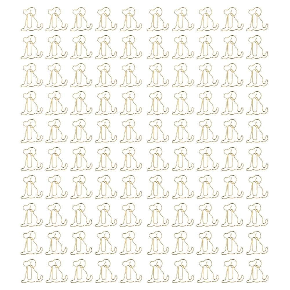 100Pcs Dog Shape Gold Paper Clips Gold Small Paper Clips Cute Paperclips Note Taking