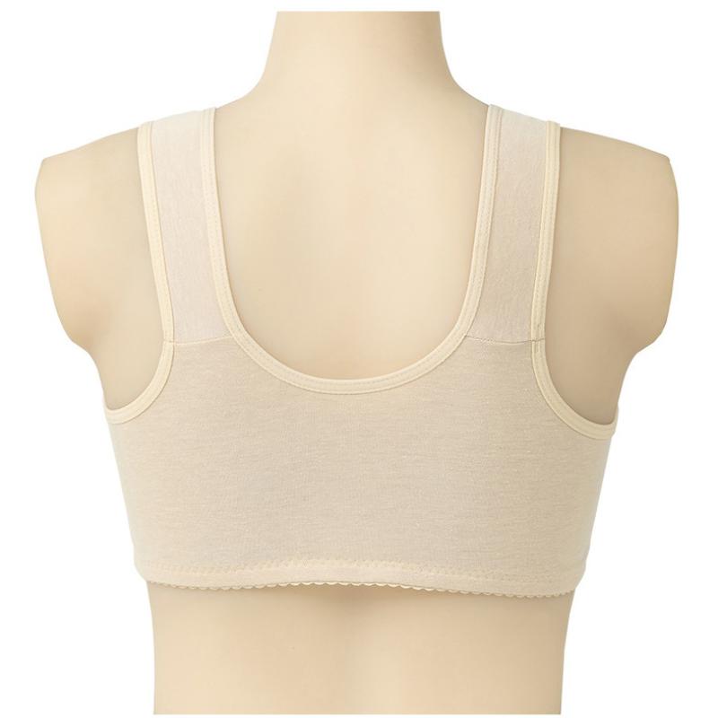 Bra Women's Soft Cotton Thin Section Sports Breastfeeding Middle-aged and Elderly Front Buckle Vest Type Simple Comfortable Bra Without Steel Ring