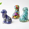 Фигурка собаки из смолы с натуральным кристаллом для декора офисного стола и домашнего подарка