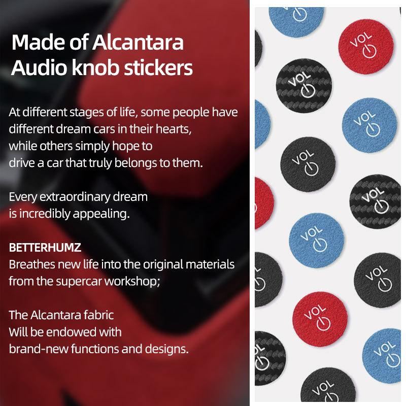 Make of Alcantara Betterhumz For Ford Mustang GT 2024 2025- Car Center Console AD Volume knob Trim Stickers Interior Accessories