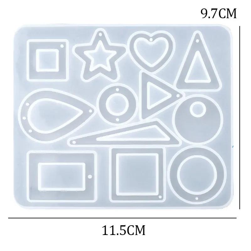 Earring Resin Molds Epoxy Resin Silicone Jewelry Mold with Hole Casting Molds in Various Shapes and Sizes for Earring Making DIY