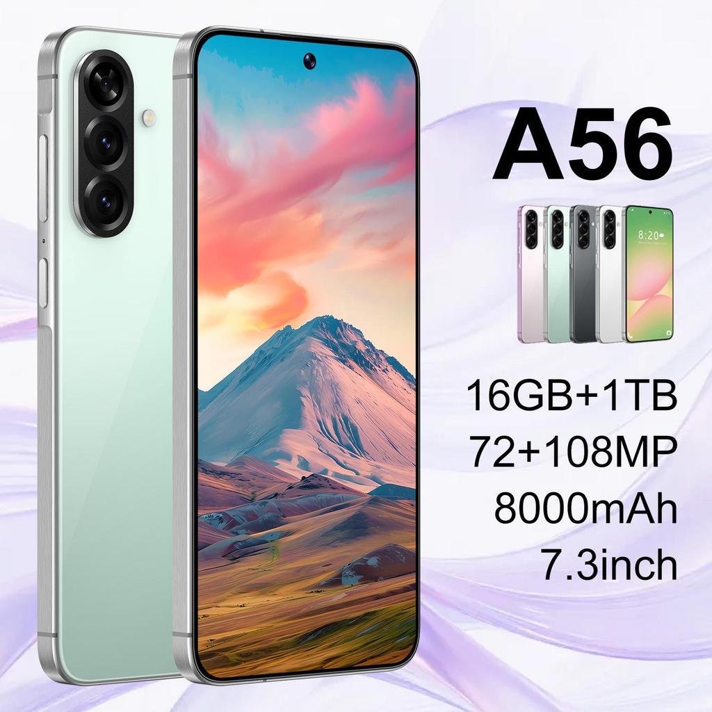 Смартфон A56 16 ГБ + 1 ТБ Android 7,3" Большой экран, Популярен для дропшиппинга