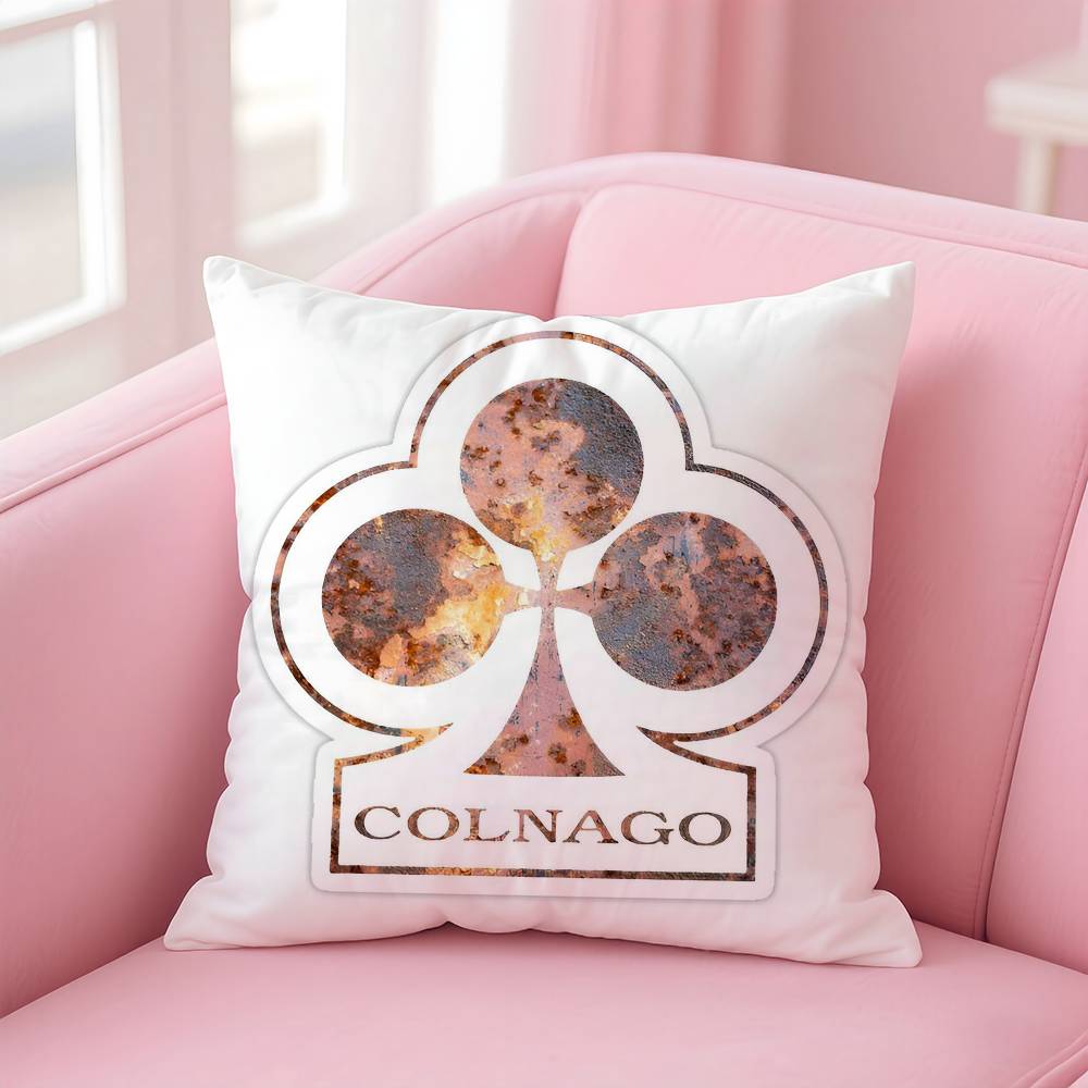 Racing CColnagos Bicycle Logo Pillow Case Antidustmite Pillowcase Invisible zipper silky short plush Sofa cushion cover
